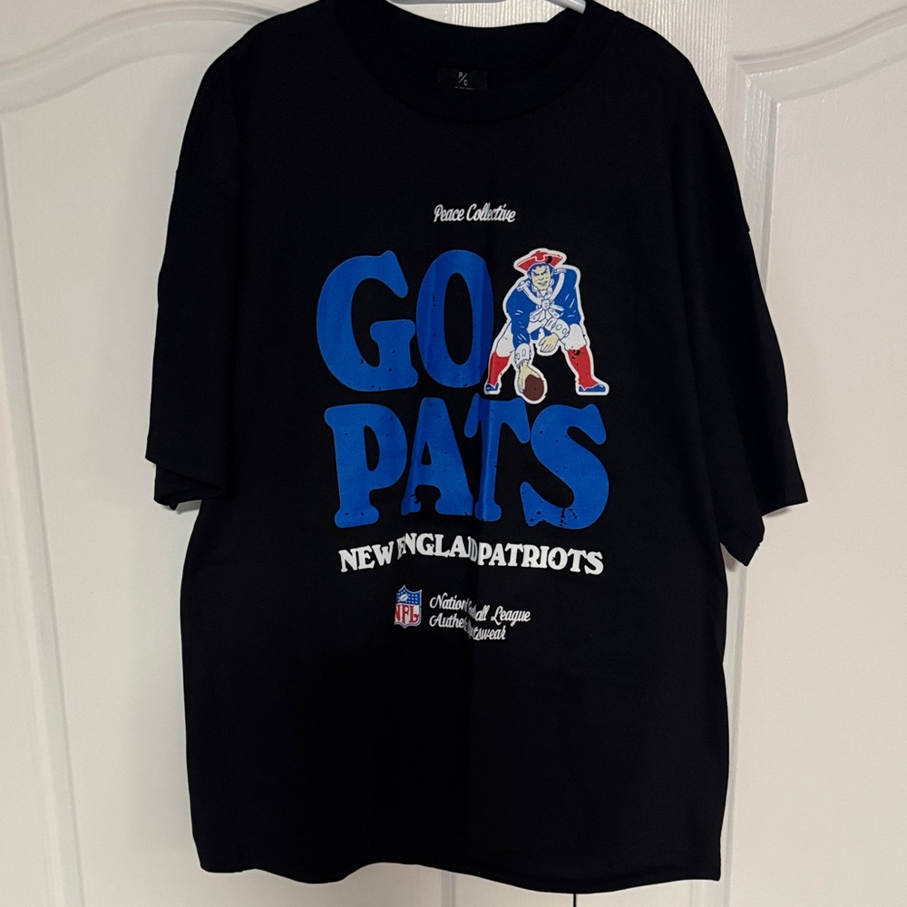 Peace Collective Men's Black New England Patriots Tee